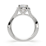 Ophelia Cushion Cut Pave Halo Split Shank Engagement Ring Setting - Nivetta